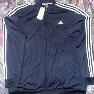 Adidas Set Dark Blue Jacket & Pants with White Stripes
